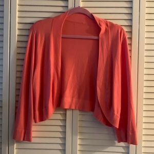 Shrug, open front cardigan, XL, peach color